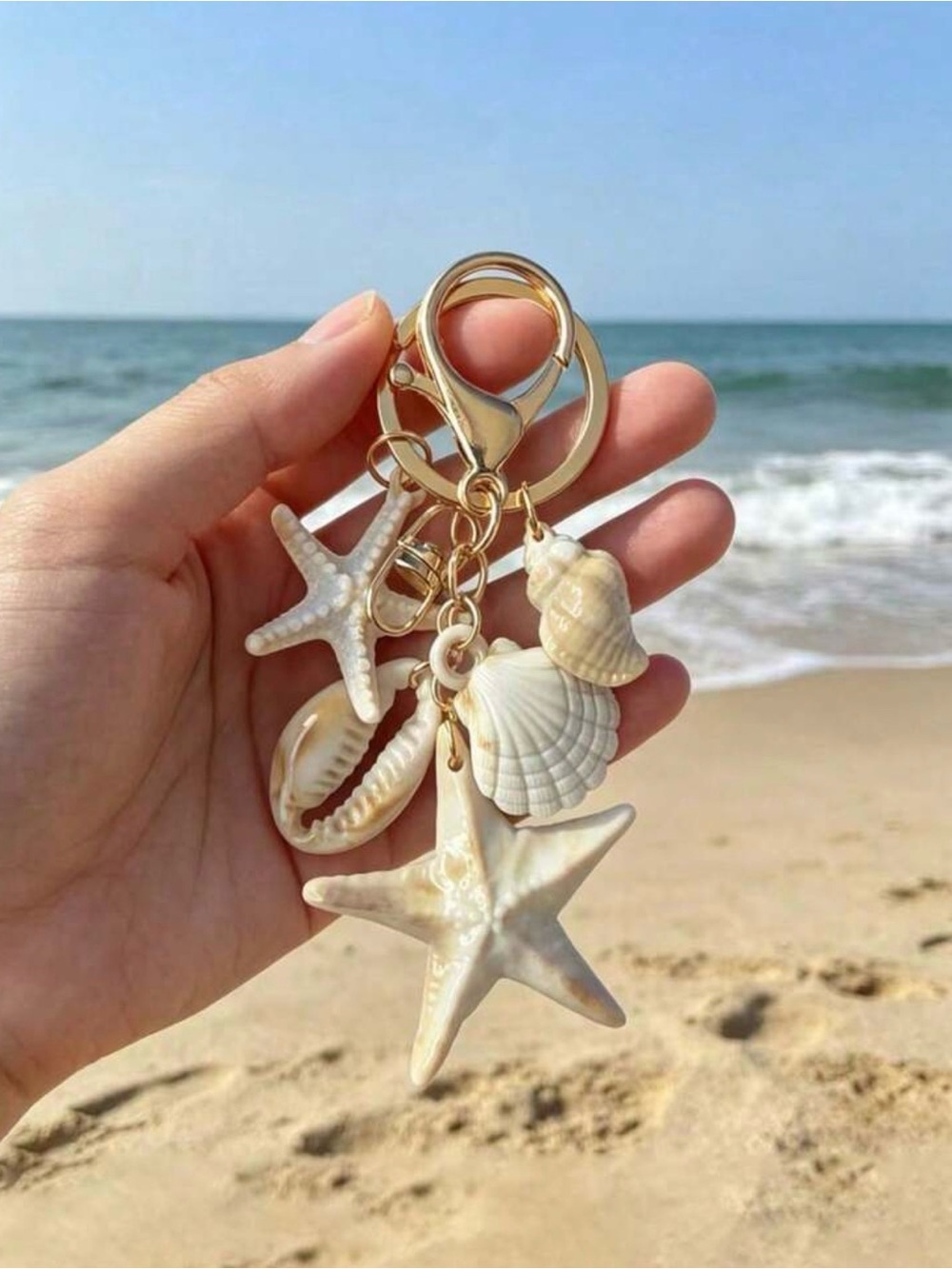 Seashell Starfish Keychain Bag Charm - Picture 8 of 8